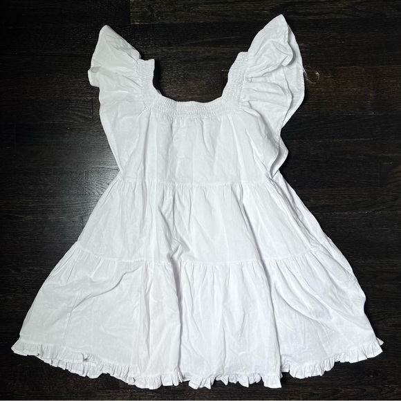 NWT* Pink Diamond White 100% Cotton Tiered Mini Dress Size 8 - Picture 5 of 16